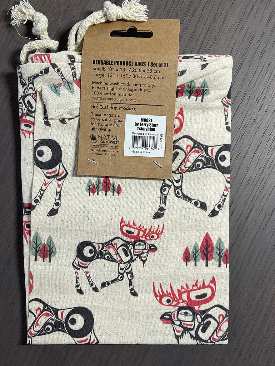Terry Starr Tsimshian - Moose - Produce Bags (Set of 2)