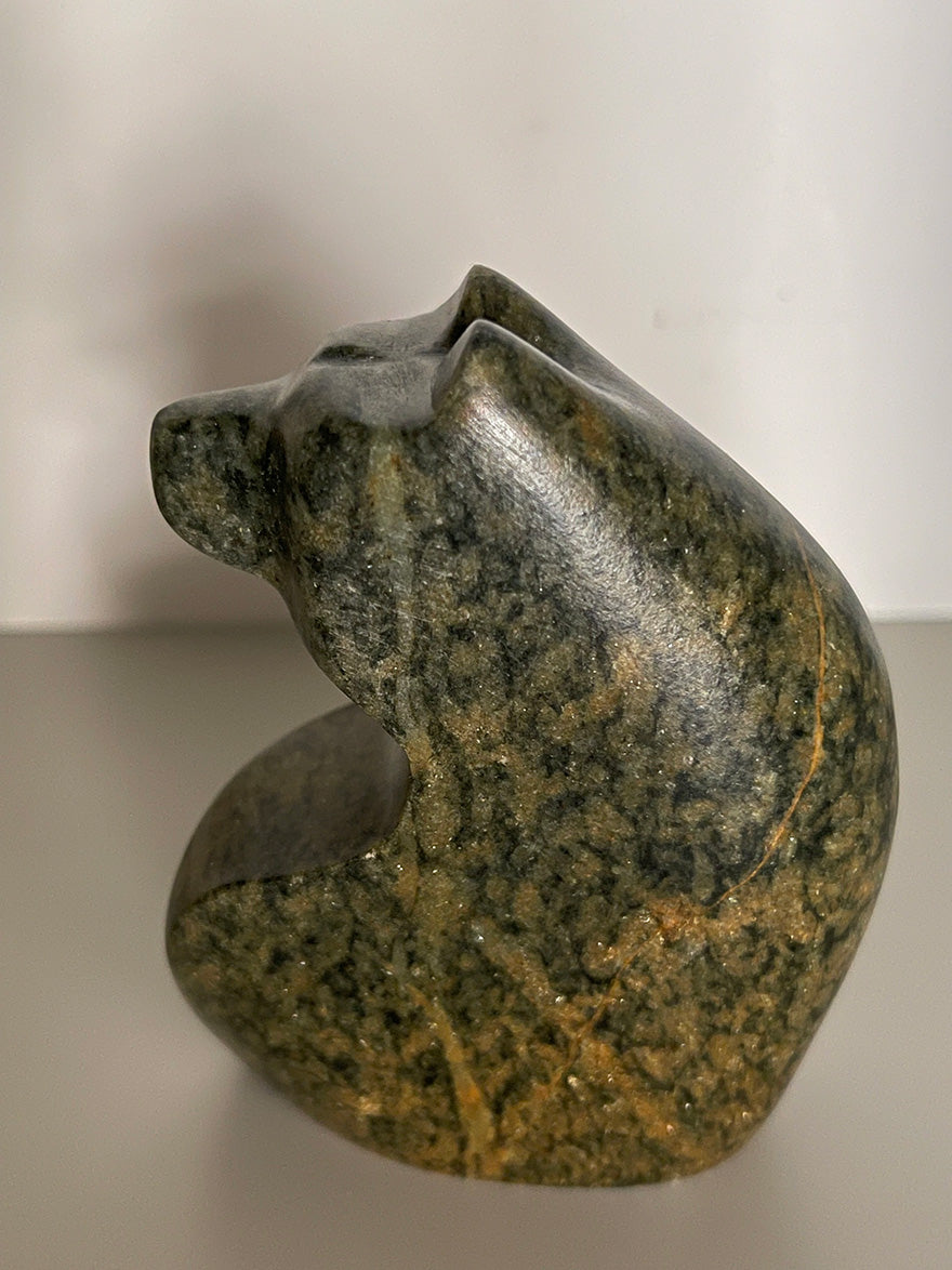 Loreene Henry - Bear - Carving - Dark Green