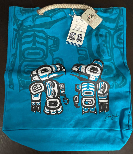 James Johnson - Love Birds - Shopping Bag - Blue