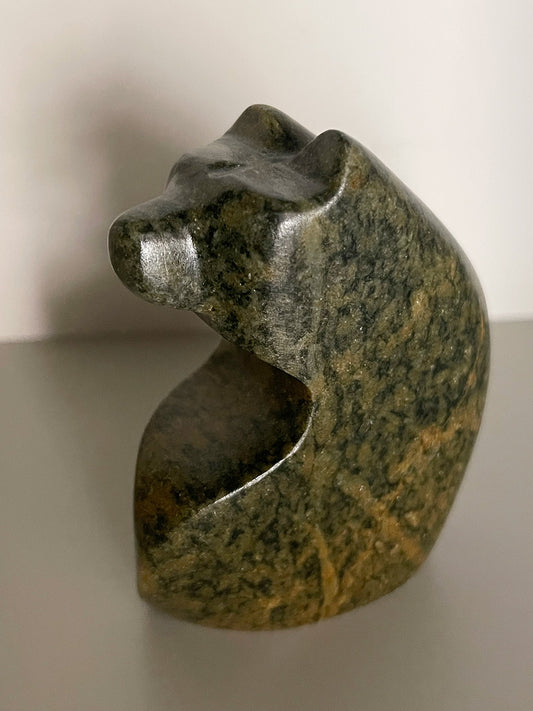 Loreene Henry - Bear - Carving - Dark Green