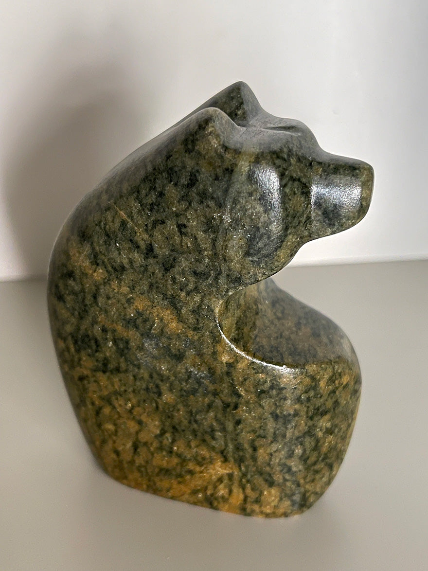 Loreene Henry - Bear - Carving - Dark Green
